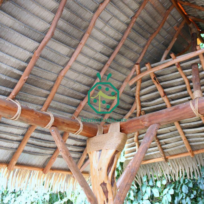 Inside View of Artificial palm thatch roof