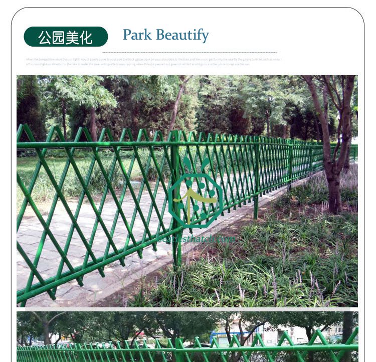 Steel bamboo pole fence for park beutify design
