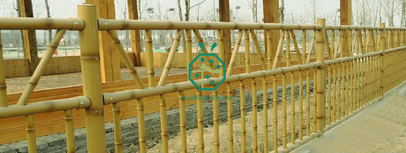 Double Deck Steel Bamboo Garden Fence