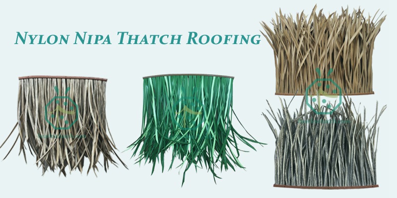 Nylon Nipa Thatch Roofing For Tropical Beach Bungalow Project