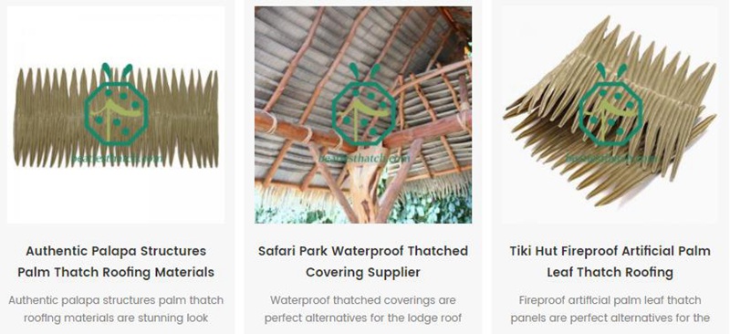 Beachfront Theme Park Pavilion Artificial Palm Thatch Roof Covering