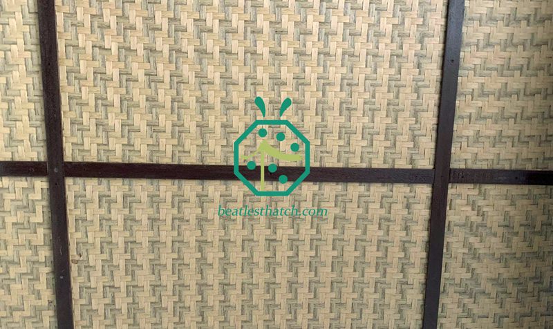 Tropical looking artificial bamboo ceiling mat for restaurant interior decoration