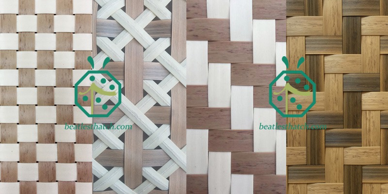 Artificial woven bamboo skin weave designs for wall background decoration