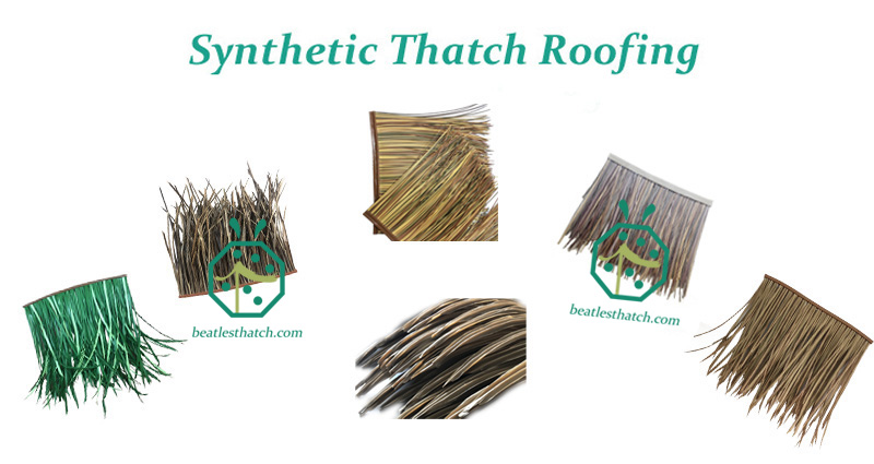 Beach hideaway resort synthetic shelter thatch roof panels