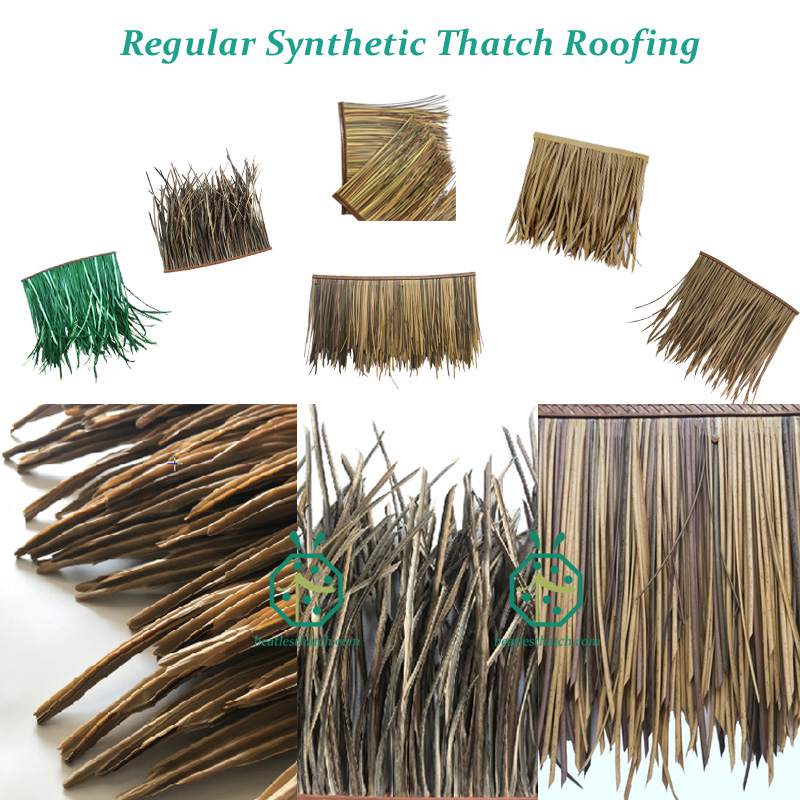 Artificial thatch roof tiles from China for resort hotel and backyard patio construction