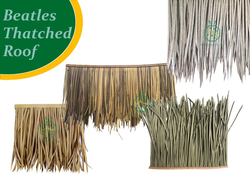Artificial thatch roof tiles from China for resort hotel and backyard patio construction