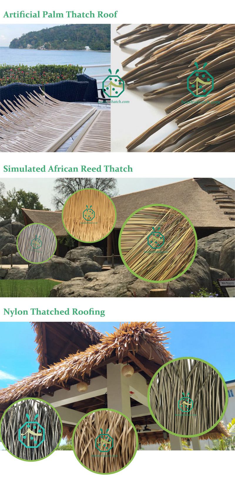 Other artificial thatch roof materials for sale from China factory