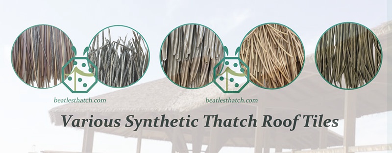 Wide selection of synthetic thatch roof covering materials