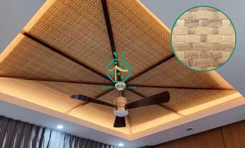 Artificial bamboo woven board for interior design of home, nipa hut, tiki bar gazebo, hotel, restaurant decoration