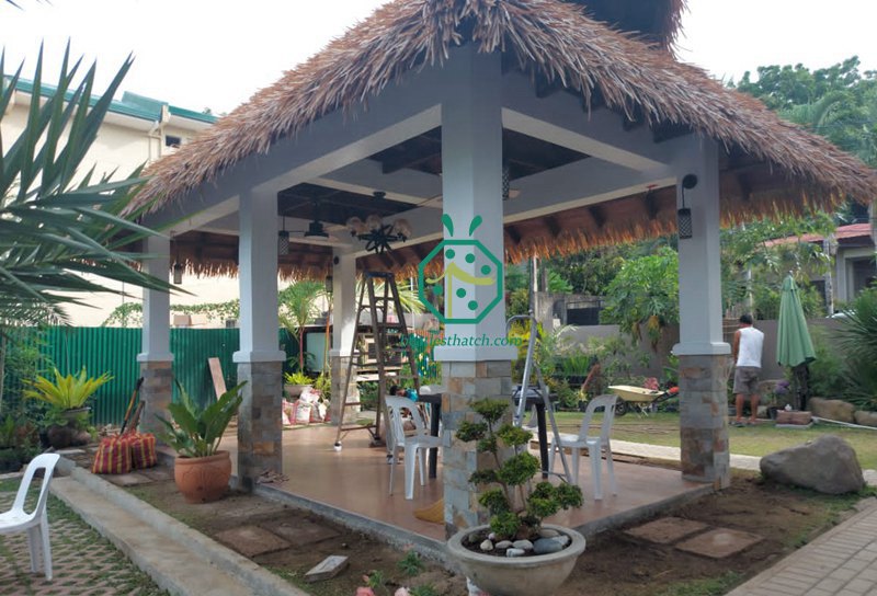 مشروع سقف القش الاستوائي لفناء حديقة الفناء الخلفي الخاص في الفلبين