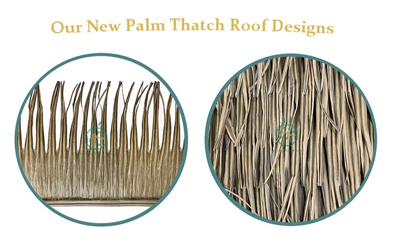 synthetic palm thatch roofing for tiki hut building
