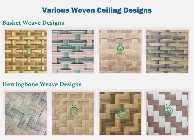 Artificial Bamboo Weave Panel For Vacation Resort Hotel Ceiling and Wall Decoration