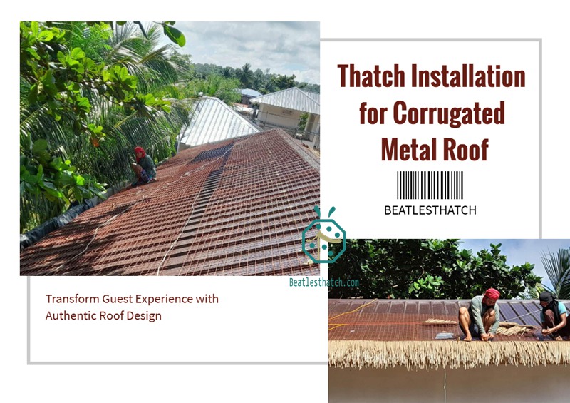 Artificial thatched roofing for bohio building in tourism places