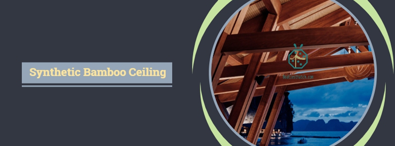 Synthetic Bamboo Ceiling Mat Under Thatched Roof