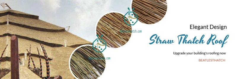 Collection of our faux straw thatch roof tiles for gazebo construction