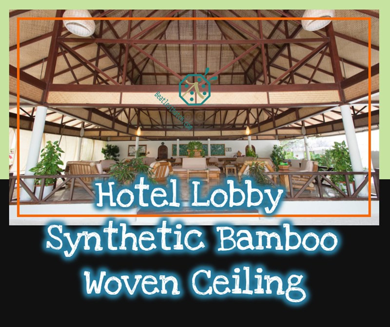 Resort hotel lobby bamboo weave panel for ceiling decoration