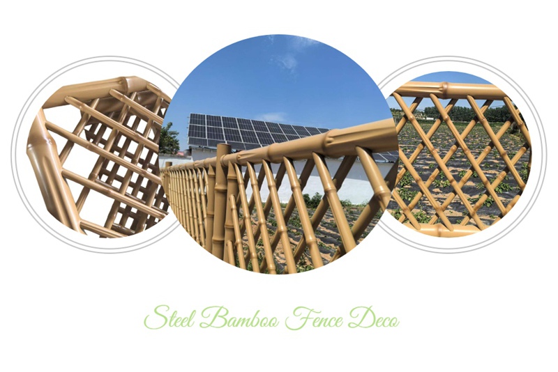 Iron bamboo fence for municipal pond decoration