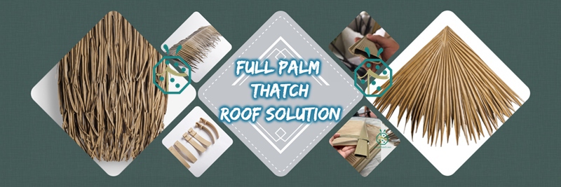 Synthetic Palm Thatch Roof Tiles and The Accessories