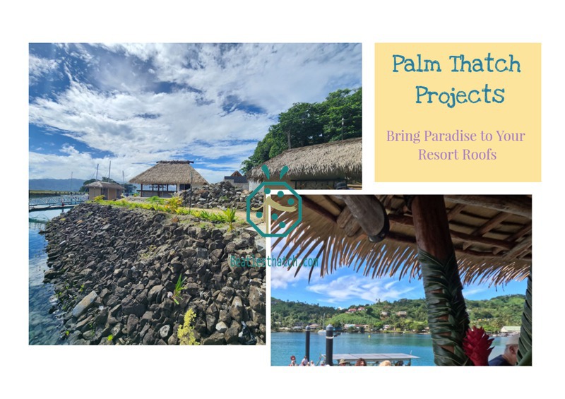 Synthetic Palm Thatch Roof for Outdooor Tiki Restaurant Design