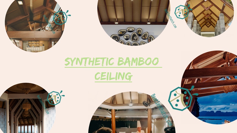 Plastic bamboo woven ceiling panel for resort in Maldives