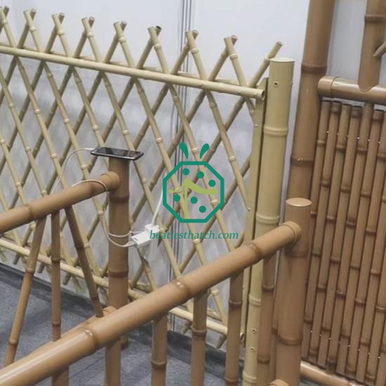 Steel Tall Bamboo Fence Panel For Theme Park Decoration