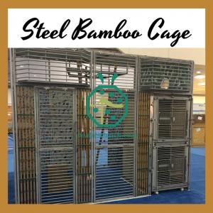 animal cage steel bamboo poles
