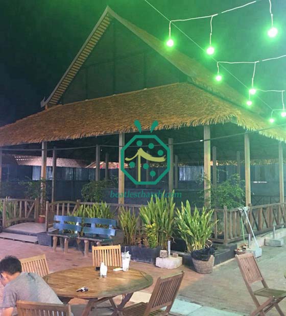 كمبوديا بنغل مطعم تسقيف القش مشروع الاصطناعية